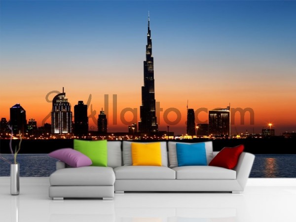 Burj Khaleefa evening view per square meter